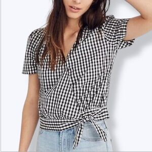 Madewell Black and White Gingham Women's Top